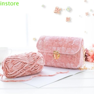 Instore ไหมพรมถักโครเชต์ กํามะหยี่ Chenille หนานุ่ม อบอุ่น 100 กรัม/ม้วน