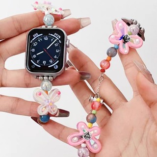 สายนาฬิกาข้อมือ PC ลายผีเสื้อ สําหรับ Apple Watch 8 7 6 5 se 4 3 iwatch 44 มม. 42 มม. 40 มม. Ultra 49 มม. 45 มม. 41 มม. 38 มม.