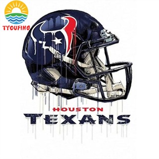 [Tyoufs.Th] ภาพวาดปักเพชร ทรงกลม ลาย Houston Texans 5D DIY สําหรับตกแต่งบ้าน