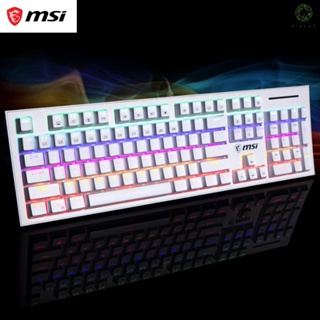 [DZ] Msi คีย์บอร์ดเกมมิ่ง มีสาย GK50Z RGB LED พร้อมสวิตช์สีฟ้า สําหรับ Windows Gaming 104 คีย์ สีขาว