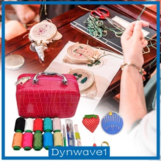 [Dynwave1] กระเป๋าหนัง PU สวยหรู สําหรับใส่อุปกรณ์เย็บผ้า เย็บปักถักร้อย