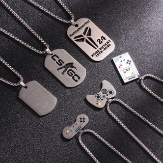 Stainless Steel Anime Surrounding CSGO Anti Terrorism Elite Necklace Fashion New 24 Kobe Black Mamba Game Machine Handle Pendant