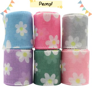 Pdony ริบบิ้นดอกเดซี่ 30 หลา 2.5 นิ้ว 6 สี 6 ม้วน DIY