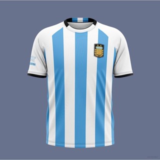 เสื้อกีฬาแขนสั้น ลายทีมชาติฟุตบอล Argentina Jersey พลัสไซซ์