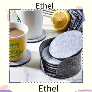 Ethel1 แผ่นเสื่อรองแก้วเครื่องดื่ม กันลื่น สีเทาเข้ม ดูดซับความร้อน 20 ชิ้น