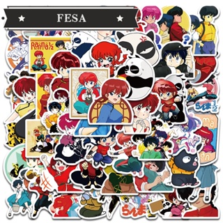 สติกเกอร์ ลายการ์ตูนอนิเมะ Ranma 1⁄2 สําหรับติดตกแต่งตู้เย็น แล็ปท็อป กระเป๋าเดินทาง สเก็ตบอร์ด โทรศัพท์ 10 50 ชิ้น