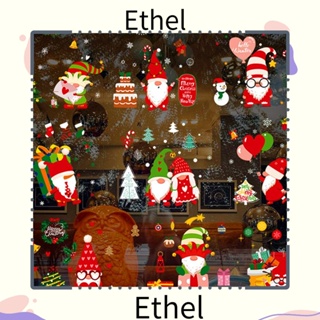 Ethel1 สติกเกอร์ ลายคริสต์มาส กวางเรนเดียร์ เกล็ดหิมะ สําหรับตกแต่งบ้าน 1 ชุด