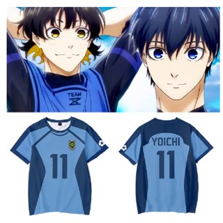 2xs-6xl ใหม่ ผู้ใหญ่ อะนิเมะ BLUE LOCK Isagi Yoichi เสื้อยืด ผู้หญิง ผู้ชาย ฮาราจูกุ แขนสั้น เสื้อยืดตลก กราฟฟิค เสื้อยืด เสื้อฟุตบอล เครื่องแบบการฝึกอบรม เสื้อการ์ตูน