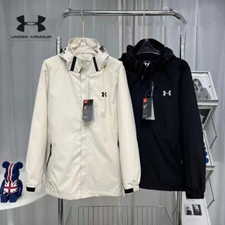 Underarmour เสื้อแจ็กเก็ต กันน้ํา กันลม แนวเรโทร คลาสสิก ของแท้ 100% สําหรับผู้ชาย เดินป่า เล่นกีฬากลางแจ้ง