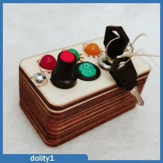 [Dolity1] ของเล่นบอร์ดไม้ พร้อมไฟ เพื่อการศึกษา สําหรับเด็กอนุบาล 2 3 4 ปี