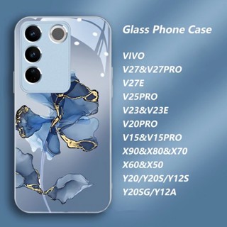 ใหม่ เคสโทรศัพท์มือถือแบบแก้ว กันรอยกล้อง ลายหมี สําหรับ Vivo V27 5G V27 Pro 5G