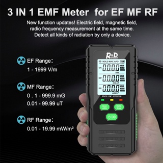 R&amp;D RD630 เครื่องตรวจจับรังสีสนามแม่เหล็กไฟฟ้าเครื่องทดสอบ EMF Meter มัลติฟังก์ชั่มือถือแบบพกพาวิทยุความถี่เตือนเมตร