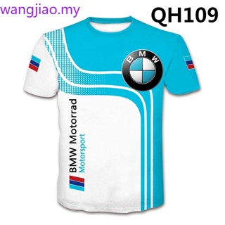 พร้อมส่ง ใหม่ เสื้อยืดลําลอง แขนสั้น พิมพ์ลายโลโก้ BMW 3D สไตล์สตรีท แฟชั่นสําหรับผู้ชาย และผู้หญิง