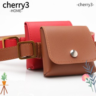 Cherry3 กระเป๋าสตางค์ หนัง PU แต่งเข็มขัด แฟชั่นสําหรับสตรี