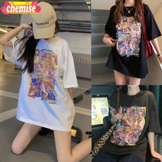 Chemisegrace✨พร้อมส่ง✨ เสื้อยืดแขนสั้นสไตล์เกาหลีoversize เสื้อโอเวอร์ไซส์ผู้หญิง  เรโทร สําหรับผู้หญิง 2425