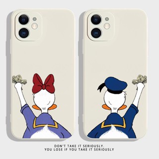 Monopoly Donald Duck เคสไอโฟน 14 pro max 8 พลัส เคส iPhone 7 13 12 8 plus se2020 cover 11 pro max Xr Xs X case cute นิ่ม