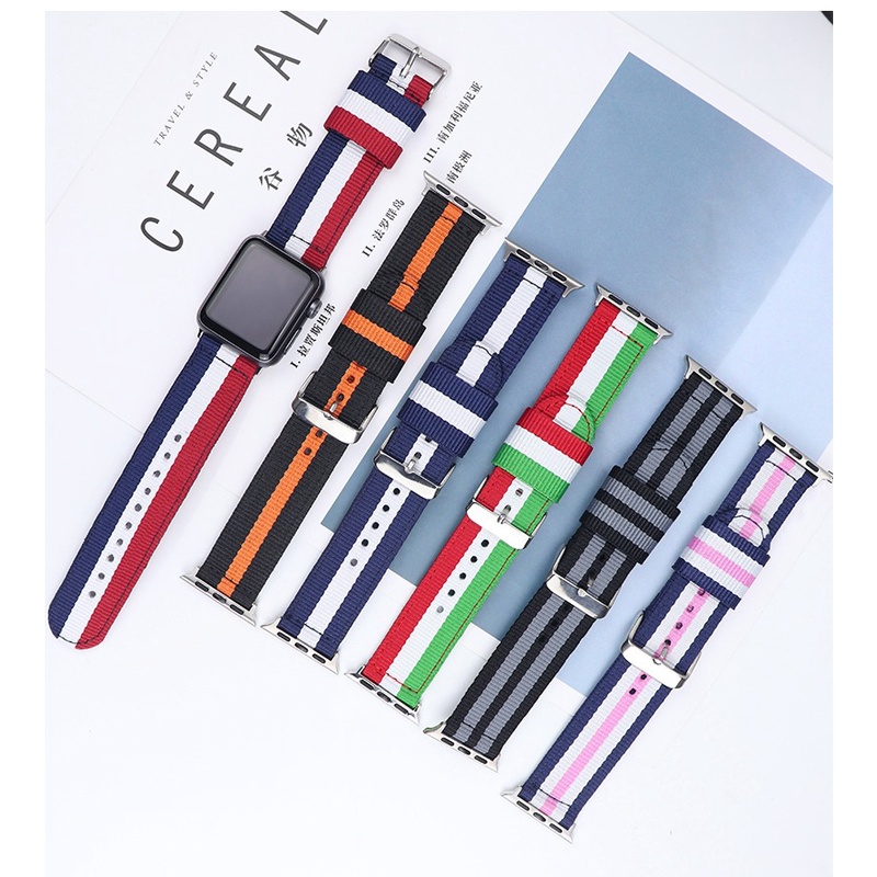 สายนาฬิกาข้อมือ ผ้าแคนวาส ไนล่อน ปรับได้ แบบเปลี่ยน สําหรับ Apple Watch 49 มม. 45 มม. 41 มม. 44 มม. 40 มม. 42 มม. 38 มม. iWatch Ultra Series 8 7 6 5 4 3 2 1 SE
