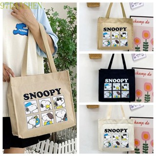 Daishen1 Snoopy กระเป๋าถือ กระเป๋าสะพายไหล่ ผ้าแคนวาส ลายสนูปปี้ น่ารัก สําหรับผู้หญิง