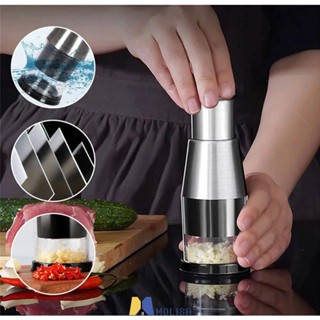 304 Stainless Steel Garlic Masher Hand Chopper Manual Food Processor ใหม่ สิ่งประดิษฐ์สับกระเทียม MOLISA MOLISA