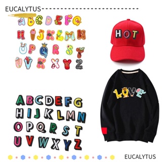 Eutus แผ่นแพทช์ ลายตัวอักษร สําหรับติดตกแต่งเสื้อผ้า หมวก 26 ชิ้น