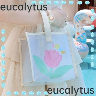 Eucalytus1 กระเป๋าถือ PVC แบบใส กันน้ํา จุของได้เยอะ แฟชั่นฤดูร้อน