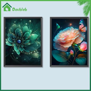 【Doub X ✮】ภาพวาดปักเพชร ทรงกลม ลายดอกไม้แฟนตาซี 5D DIY สําหรับตกแต่งบ้าน #Q ✮