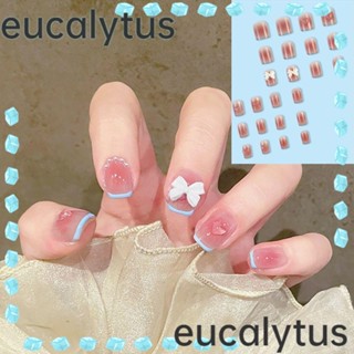 Eucalytus1 เล็บปลอม ประดับโบว์ DIY