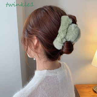 Twinkle1 กิ๊บติดผม ขนกระต่าย สีพื้น หรูหรา เข้ากับทุกชุด สําหรับผู้หญิง