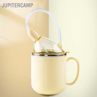  JUPITERCAMP ขวดน้ำพยาบาลมัลติฟังก์ชั่นป้องกันการรั่วซึมถ้วยฟางอาหารไหลฉนวนสำหรับผู้ป่วยติดเตียง