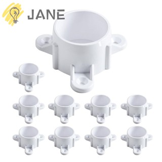 Jane ฝาครอบขาโต๊ะ PVC ติดตั้งง่าย สีขาว เกรดเฟอร์นิเจอร์ 1 นิ้ว สําหรับขาโต๊ะเก้าอี้ American SCH40 10 ชิ้น