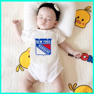 Nhl ชุดจั๊มสูทรอมเปอร์ แขนสั้น ผ้าฝ้าย ระบายอากาศ พิมพ์ลายผีเสื้อ ฮอกกี้น้ําแข็ง แฟชั่นฤดูร้อน สําหรับเด็กทารกแรกเกิด