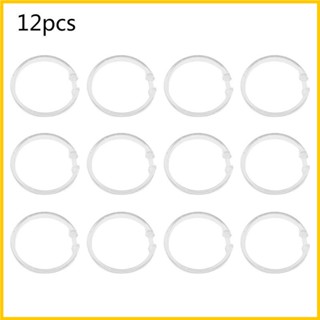 Zong ห่วงโอริง พลาสติกใส ทรงกลม ไม่แตกหัก สําหรับแขวนผ้าม่านอาบน้ํา หน้าต่าง 12 ชิ้น