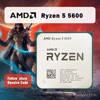 โปรเซสเซอร์ CPU AMD Ryzen 5 5600 R5 5600 3.5 GHz 6-Core 12-Thread 7NM L3=32M 100-000000927 ซ็อกเก็ต AM4 ไม่มีพัดลม