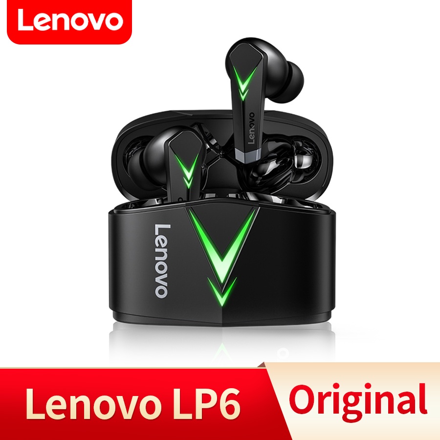 Lenovo Original LP6 TWS หูฟังเกมมิ่ง ไร้สาย บลูทูธ พร้อมลดเสียงรบกวน โหมดคู่ สําหรับเกม E-Sports