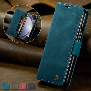 เคสโทรศัพท์มือถือหนัง ฝาพับ พร้อมช่องใส่บัตร RFID หรูหรา สําหรับ Samsung Galaxy Z Fold 5 Fold4 5G