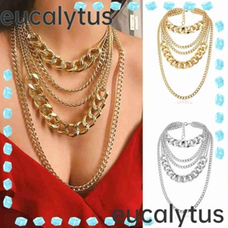 Eucalytus1 พังก์ สร้อยคอแฟชั่น หลายชั้น เครื่องประดับ เครื่องประดับผู้หญิง