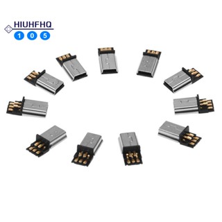 ปลั๊กเชื่อมต่อ Mini USB 5 Pin Male SMT สีเงิน สีเทาเข้ม DIY 10 ชิ้น