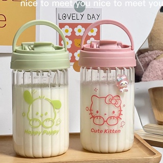 Hello Kitty แก้วน้ํา แบบพกพา แก้วน้ํา มีหลอดดูด เรียบง่าย ขายดี แก้วกาแฟน่ารัก ความจุขนาดใหญ่