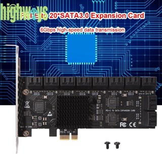 อะแดปเตอร์การ์ดขยาย PCIe SATA 3.0 6Gbps 20 พอร์ต สําหรับเดสก์ท็อป [highways.th]