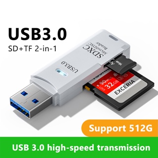 2 in 1 อะแดปเตอร์การ์ดรีดเดอร์ USB 3.0 2.0 OTG SD TF สําหรับคอมพิวเตอร์ แล็ปท็อป