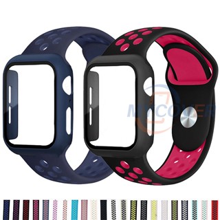 สายนาฬิกาข้อมือซิลิโคน และเคส สําหรับ Apple Watch Series Ultra 8 7 6 SE 5 4 3 2 1 iWatch ขนาด 49 มม. 45 มม. 41 มม. 44 มม. 40 มม. 42 มม. 38 มม.