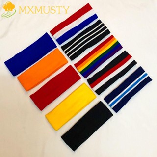 Mxmusty ที่คาดผมกีฬา ยืดหยุ่น กันเหงื่อ ที่คาดผมเทนนิส วิ่ง ยิม โยคะ ที่คาดผมตัวอักษร สําหรับผู้หญิง ผู้ชาย เด็ก เครื่องประดับศีรษะ ที่คาดผมฟุตบอล ไกด์เหงื่อ ที่คาดผมโยคะ