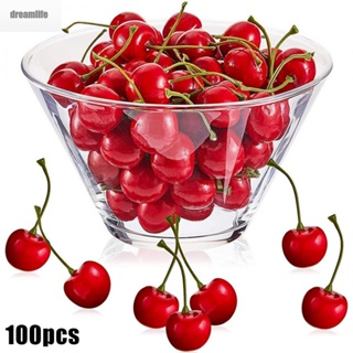 【DREAMLIFE】Artificial Cherry For Kitchen Fruit Red 100pcs Artificial Cherry Decor