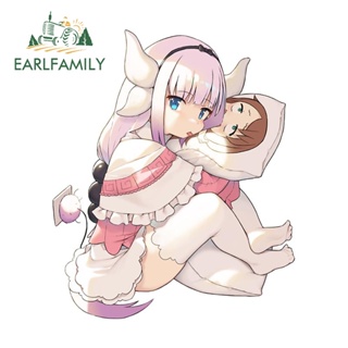 Earlfamily สติกเกอร์ป้องกันรอยขีดข่วน ลาย Miss Kobayashis Dragon Maid ขนาด 13 ซม. x 10.9 ซม. แบบสร้างสรรค์ สําหรับติดตกแต่งประตูรถยนต์ ATV