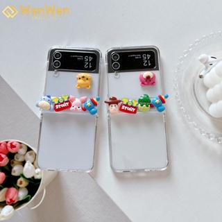 Wenwen เคสโทรศัพท์มือถือ ลายการ์ตูนดิสนีย์ สามชิ้น แฟชั่น สําหรับ Samsung Z Flip4 Z Flip3