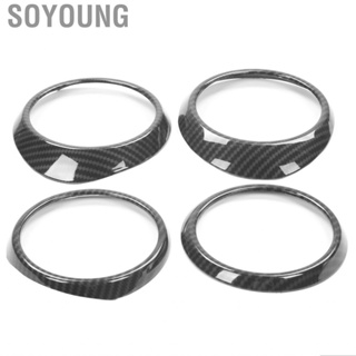 Soyoung Central Control Air Outlet Trim Rings Carbon Fiber Style Decoration Fit for Tacoma 2016-2020