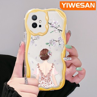 เคสโทรศัพท์มือถือ ซิลิโคนใส กันกระแทก ลายผู้หญิงสวย สีครีม สําหรับ vivo y55 y75 5G y55s 2023 y33s 2023 y33e y52t y30 t1 5G iqoo z6