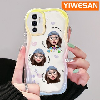 เคสโทรศัพท์มือถือแบบนิ่ม ใส ลายอีโมติคอน เด็กผู้หญิง TikTok สีครีม สําหรับ VIVO V23E 4G V23E 5G V23 Pro V23i 5G S12 5G Y75