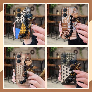 silicone Anti-knock Phone Case For VIVO Y27 4G phone case Waterproof Skin-friendly feel Bear bracelet cute Dirt-resistant