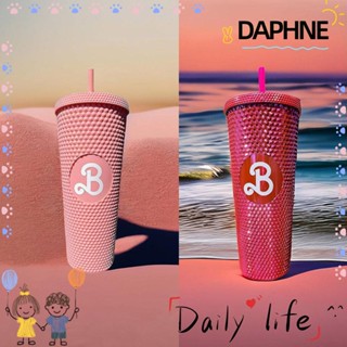 Daphne ขวดน้ํา พร้อมหลอดดูด สีชมพู สําหรับตุ๊กตาบาร์บี้